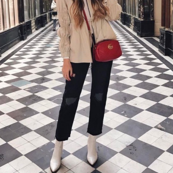 Pre-Loved Gucci GG Marmont Small Shoulder Bag in ❤️Red Matelassé Leather❤️ - Picture 11 of 12